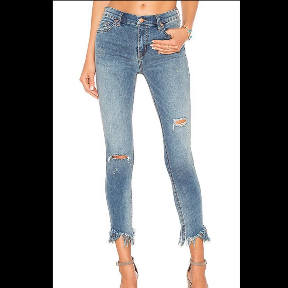 Free people Great Heights Frayed Skinny Jeans